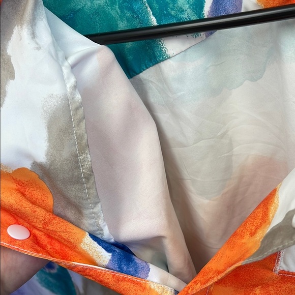 All in Motion Orange and Blue Casual Button Down Shirt - Picture 6 of 6